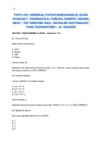 PHYS 261 &lpar;GENERAL PHYSICS&sol;MECHANICS&rpar; EXAM 2026&sol;2027 &vert; KINEMATICS&comma; FORCES&comma; ENERGY&comma; WAVES&comma; HEAT &vert; 100 VERIFIED Q&A &vert; DETAILED RATIONALES &vert; PASS GUARANTEED &ndash; A&plus; GRADED