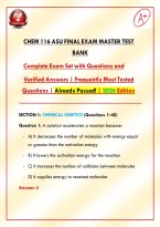 CHEM 116  ASU Final Exam Master Test Bank &vert; 200 Complete Exam Set with Questions and Verified Answers &vert; Frequently Most Tested Questions &vert; Already Passed&excl; &vert; 2026 Edition&NewLine;