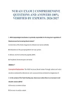 NUR 631 EXAM 2 COMPREHENSIVE&NewLine;QUESTIONS AND ANSWERS 100&percnt;&NewLine;VERIFIED BY EXPERTS&period; 2026&sol;2027