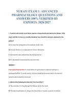 NUR 631 EXAM 1&colon; ADVANCED&NewLine;PHARMACOLOGY QUESTIONS AND&NewLine;ANSWERS 100&percnt; VERIFIED BY&NewLine;EXPERTS&period; 2026&sol;2027