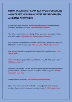 FISDAP TRAUMA EMT EXAM 2026 UPDATE QUESTIONS&NewLine;AND CORRECT VERIFIED ANSWERS ALREADY GRADED&NewLine;A&plus; &lpar;BRAND NEW VISION&rpar;&NewLine;