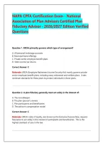 NAPA CPFA Certification Exam 2026&sol;2027 &vert; Practice Questions & Answers with Rationales