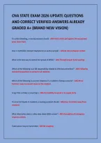 CNA STATE EXAM 2026 UPDATE QUESTIONS&NewLine;AND CORRECT VERIFIED ANSWERS ALREADY&NewLine;GRADED A&plus; &lpar;BRAND NEW VISION&rpar;