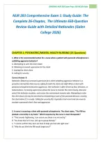 NUR 283 Comprehensive Exam 1&colon; Study Guide&colon; The Complete 26-Chapter&comma;  The Ultimate 650-Question Review Guide with Detailed Rationales &lpar;Galen College 2026&rpar;
