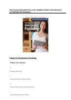 Test Bank for Essentials of Understanding Psychology 12th Edition by Robert S&period; Feldman &ndash; Complete Chapters 1-15 Questions with Answers