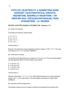PHYS 261 &lpar;ELECTRICITY & MAGNETISM&rpar; EXAM 2026&sol;2027 &vert; ELECTROSTATICS&comma; CIRCUITS&comma; MAGNETISM&comma; MAXWELL'S EQUATIONS &vert; 100 VERIFIED Q&A &vert; PASS GUARANTEED &ndash; A&plus; GRADED