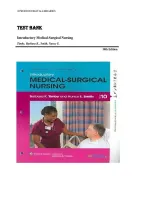 Test Bank for Introductory Medical-Surgical Nursing 10th Edition by Barbara Timby & Nancy Smith &ndash; Complete Exam Questions & Answers
