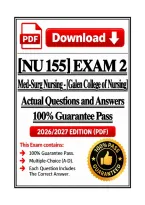 NU 155 Exam 2 &vert; Med-Surg Nursing &vert;2026 Update &vert;100&percnt; Correct &ndash; Galen College