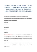 NUR 631 EXAM BUNDLE QUESTIONS WITH VERIFIED ANSWERS