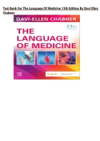 Test Bank Complete&lowbar; The Language Of Medicine 13th Edition&comma; &lpar;2026&NewLine;&rpar; By Davi-Ellen Chabner &lpar;Author&rpar; All Chapter 1-22&vert; Latest Version With Detailed And Verified Answers&vert; Grade A&plus;