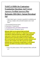 NASCLA OSHA for Contractors &NewLine;Examination Questions And Correct &NewLine;Answers &lpar;Verified Answers&rpar; Plus &NewLine;Rationales 2026 Q&A &vert; Instant Download &NewLine;Pdf 