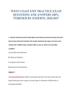 WEST COAST EMT EXAM BUNDLE QUESTIONS WITH VERIFIED ANSWERS