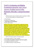 NASCLA Estimating and Bidding &NewLine;Examination Questions And Correct &NewLine;Answers &lpar;Verified Answers&rpar; Plus &NewLine;Rationales 2026 Q&A &vert; Instant Download &NewLine;Pdf 