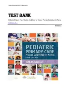 Test Bank for Pediatric Primary Care&colon; Practice Guidelines for Nurses 5th Edition by Richardson &ndash; Complete Exam Questions & Answers with Rationales