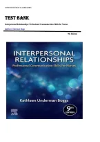 Test Bank for Interpersonal Relationships&colon; Professional Communication Skills for Nurses 9th Edition by Elizabeth Arnold &ndash; Complete Exam Questions & Answers with Rationales