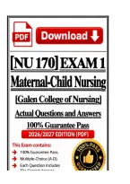 NU 170 Exam 1 &vert; Maternal-Child Nursing &vert;2026 Update &vert;100&percnt; Correct &ndash; Galen College