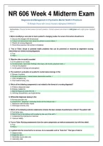 NR 606 Week 4 Midterm  1 Exam latest questions and answers 100&percnt; verified Chamberlain College of Nursing