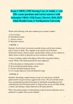 Exam 2 NRSG 3320 Nursing Care of Adults 1- real 250&plus; exam questions and correct answers with rationales&sol; NRSG 3320 Exam 2 Review 2026-2027&sol; Adult Health Exam 2&sol; Northeastern University 
