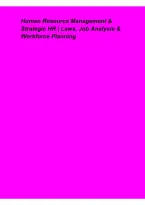 Human Resource Management & Strategic HR Study Guide 2026&ndash;2027 &vert; HR Laws&comma; Job Analysis&comma; Workforce Planning&comma; Talent Strategy & Exam Review