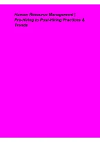 Human Resource Management&colon; Pre-Hiring to Post-Hiring Practices & Trends 2026&ndash;2027 &vert; Recruitment&comma; Selection&comma; Onboarding&comma; Training&comma; Retention & HR Study Guide