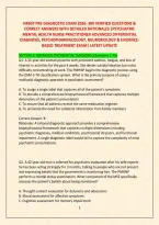 NR607 PRE-DIAGNOSTIC EXAM 2026&colon; 300 VERIFIED QUESTIONS & &NewLine;CORRECT ANSWERS WITH DETAILED RATIONALES &vert;PSYCHIATRIC &NewLine;MENTAL HEALTH NURSE PRACTITIONER ADVANCED DIFFERENTIAL &NewLine;DIAGNOSIS&comma; PSYCHOPHARMACOLOGY&comma; NEUROBIOLOGY & EVIDENCE&NewLine;BASED TREATMENT EXAM&vert; LATES