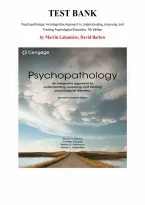 Psychopathology&colon; An Integrative Approach to Understanding&comma; Assessing&comma; and Treating Psychological Disorders&comma; 7th Edition &mdash; by Martin Lalumi&egrave;re&comma; David Barlow &vert; Complete Test Bank &lpar;Chapter 1-18&rpar;