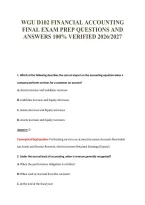 WGU D102 FINANCIAL ACCOUNTING&NewLine;FINAL EXAM PREP QUESTIONS AND&NewLine;ANSWERS 100&percnt; VERIFIED 2026&sol;2027