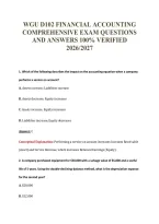 WGU D102 FINANCIAL ACCOUNTING&NewLine;COMPREHENSIVE EXAM QUESTIONS&NewLine;AND ANSWERS 100&percnt; VERIFIED&NewLine;2026&sol;2027