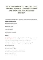 WGU D102 FINANCIAL ACCOUNTING&NewLine;COMPREHENSIVE EXAM QUESTIONS&NewLine;AND ANSWERS 100&percnt; VERIFIED&NewLine;2026&sol;2027