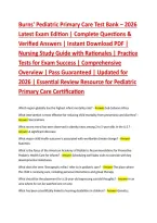 Pediatric Primary Care 2026 Test Bank & Exam Guide&colon; Ace Your Certification with Updated Practice Questions&comma; Detailed Answer Rationales&comma; and Proven Study Strategies for Primary Care Pediatrics&NewLine;&NewLine;