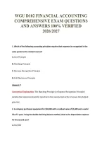 WGU D102 FINANCIAL ACCOUNTING&NewLine;COMPREHENSIVE EXAM QUESTIONS&NewLine;AND ANSWERS 100&percnt; VERIFIED&NewLine;2026&sol;2027