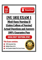 NU 185 Exam 1&vert; Med-Surg Nursing II &vert;2026 Update &vert;100&percnt; Correct &ndash; Galen College