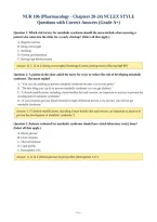 NUR 106 &lpar;Pharmacology - Chapters 20-24&rpar; NCLEX STYLE&NewLine;Questions with Correct Answers &lpar;Grade A&plus;&rpar;