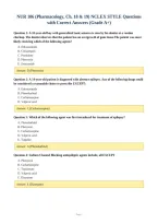 NUR 106 &lpar;Pharmacology&comma; Ch&period; 18 & 19&rpar; NCLEX STYLE Questions&NewLine;with Correct Answers &lpar;Grade A&plus;&rpar;