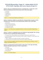 NUR 106 &lpar;Pharmacology&comma; Chapter 45 - Antimicrobials&rpar; NCLEX&NewLine;STYLE QUES- Questions with Correct Answers &lpar;Grade A&plus;&rpar;
