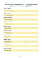NUR 106 &lpar;Pharmacology Chapters 12-17 - Common Medications&rpar;&NewLine;Questions with Correct Answers &lpar;Grade A&plus;&rpar;
