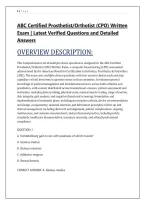 ABC Certified Prosthetist&sol;Orthotist &lpar;CPO&rpar; Written &NewLine;Exam &vert; Latest Verified Questions and Detailed &NewLine;Answers 