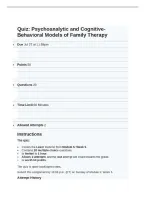 HSMF 601 Quiz 4 Version 2 &vert; Psychoanalytic & Cognitive-Behavioral Models of Family Therapy &vert; Practice Questions & Answers &vert; 2026