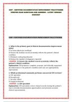 CDIP - CERTIFIED DOCUMENTATION IMPROVEMENT PRACTITIONER VERIFIED EXAM QUESTIONS AND ANSWERS - LATEST VERSION 2026&sol;2027&NewLine;&NewLine;