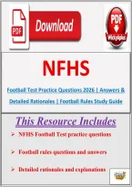 NFHS Football Test 2026 &vert; Practice Questions&comma; Answers & Detailed Rationales &vert; Football Rules Study Guide