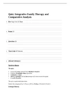 HSMF 601 Quiz 6 &vert; Integrative Family Therapy & Comparative Analysis &vert; Practice Questions & Answers &vert; 2026