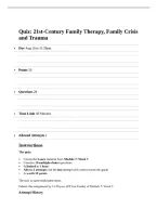 HSMF 601 Quiz 5 &vert; 21st-Century Family Therapy&comma; Family Crisis & Trauma &vert; Practice Questions & Answers &vert; 2026
