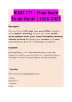 BIOD 171 &ndash; Final Exam &NewLine;Study Guide &vert; 2026&ndash;2027 
