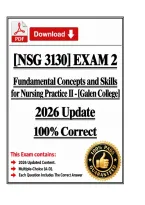 NSG 3130 Exam 2&vert;Fundamental Concepts and Skills &vert; 2026 Update &vert;100&percnt; Correct &ndash; Galen College&NewLine;