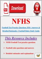 NFHS Football Test Practice Questions 2026 &vert; Answers & Detailed Rationales &vert; Football Rules Study Guide