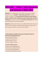 NSG 6001 &ndash; Week 1 Quiz Questions &NewLine;and Answers &vert; 2026&ndash;2027 