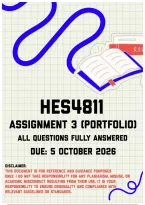 HES4811 Assignment 3 &lpar;Portfolio&rpar; MEMO &vert; Due 5 October 2026
