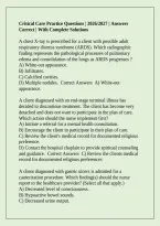 Critical Care Practice Questions &vert; 2026&sol;2027 &vert; Answers Correct &vert; With Complete Solutions