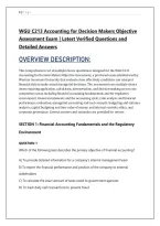 WGU C213 Accounting for Decision Makers Objective &NewLine;Assessment Exam &vert; Latest Verified Questions and &NewLine;Detailed Answers 