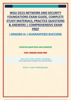 Wgu D315 Network And Security Foundations Exam Guide&comma; Complete Study Guide&comma; Practice Questions & Answers &vert; Comprehensive Exam Prep Materials